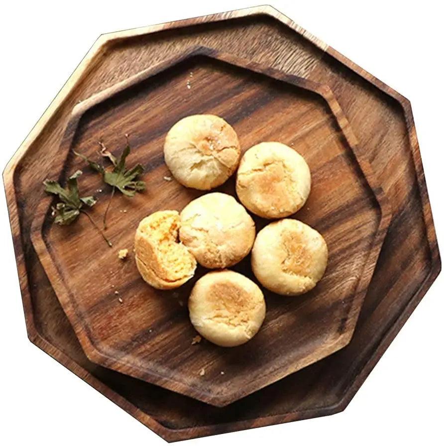 Wooden Serving Tray with Handles - Durable Acacia Wood, 2 Sizes 3