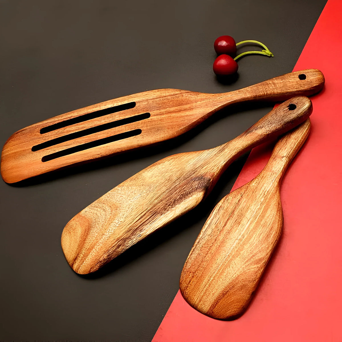 Wooden Spatula Set - Durable Teak for Scratch-Free Cooking & Comfort 2