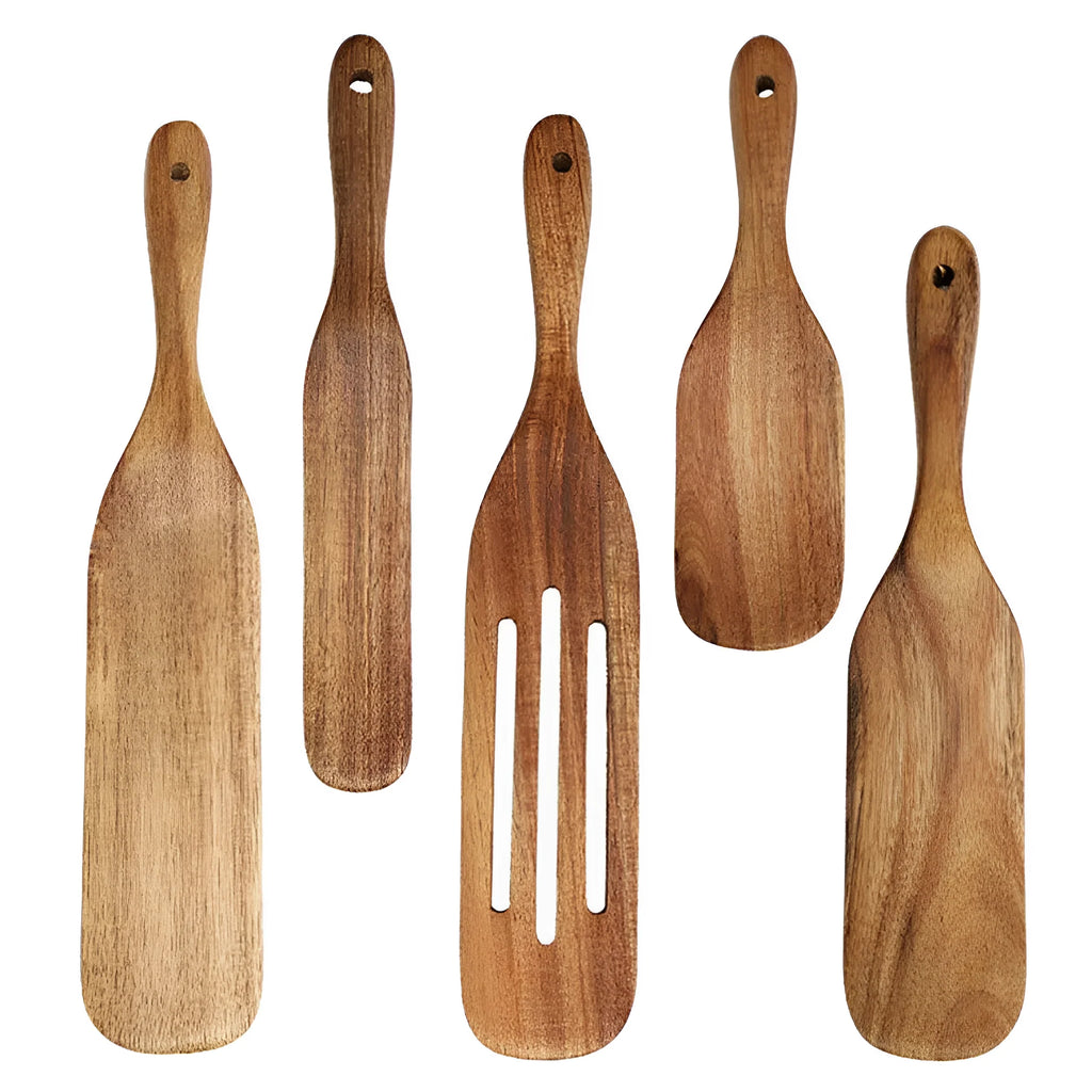 Wooden Spatula Set - Durable Teak for Scratch-Free Cooking & Comfort 3