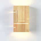 Wooden Square 2-Light Wall Sconce - Minimalist Design for Bedroom Wall Lights 4