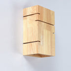 Wooden Square 2-Light Wall Sconce - Minimalist Design for Bedroom Wall Lights 5