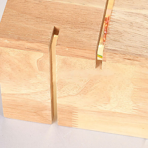 Wooden Square 2-Light Wall Sconce - Minimalist Design for Bedroom Wall Lights 6