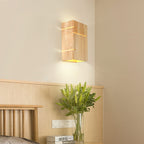 Wooden Square 2-Light Wall Sconce - Minimalist Design for Bedroom Wall Lights 8