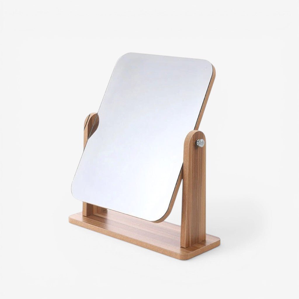 Wooden Vanity Mirror - 360° Rotating Design for Easy Makeup Application 5