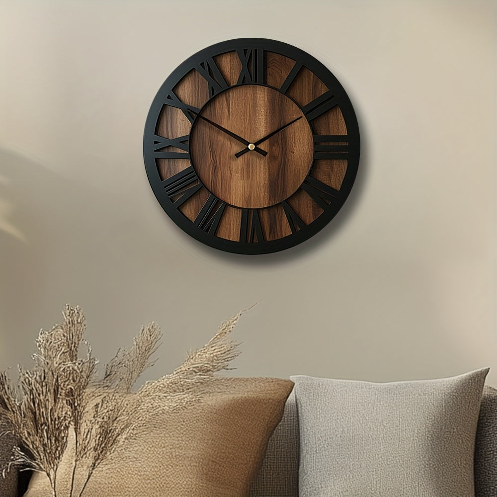 Wooden Wall Clock - Silent Movement & Elegant Open Hand Decor 5