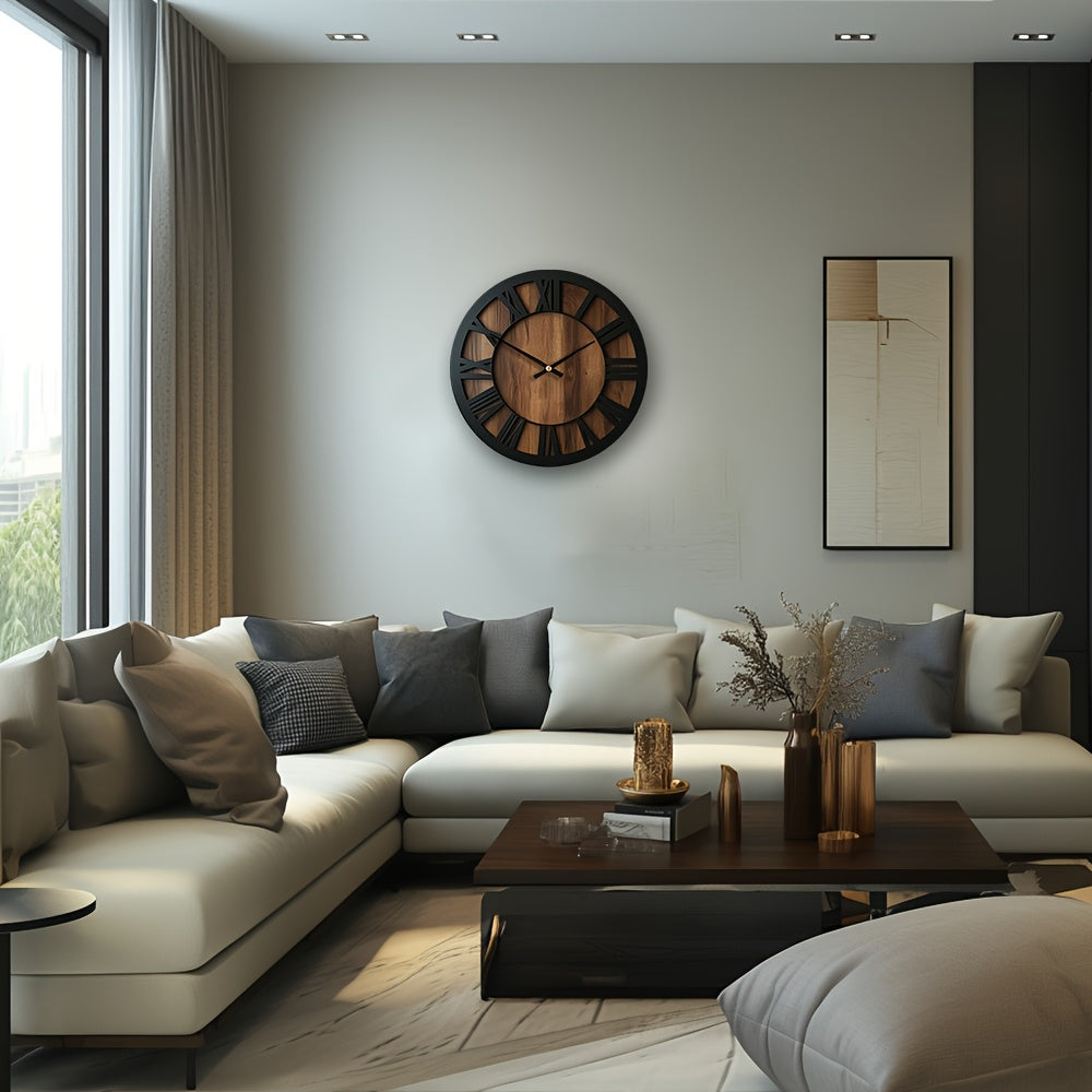 Wooden Wall Clock - Silent Movement & Elegant Open Hand Decor 7