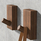 Wooden Wall Hooks Set – Self-Adhesive Coat Hooks for Wall, Key Hooks for Coats and Accessories, Scandinavian Design, Set of 2 6