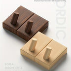 Wooden Wall Hooks Set – Self-Adhesive Coat Hooks for Wall, Key Hooks for Coats and Accessories, Scandinavian Design, Set of 2 7