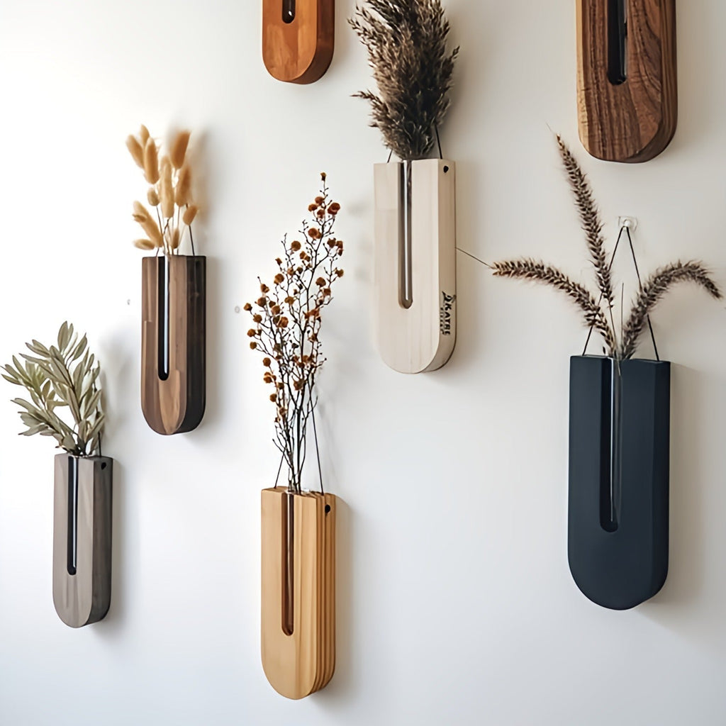 Wooden Wall Plant Holder Set - Stylish Indoor Wall Planters for Houseplants 0