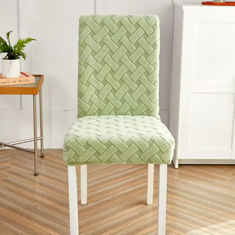 Woven Guard Dining Chair Covers - Stretchable Jacquard for Protection 0