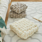 Woven Knot Cushion - Plush Velvety Seat for Living & Bedroom Use 4
