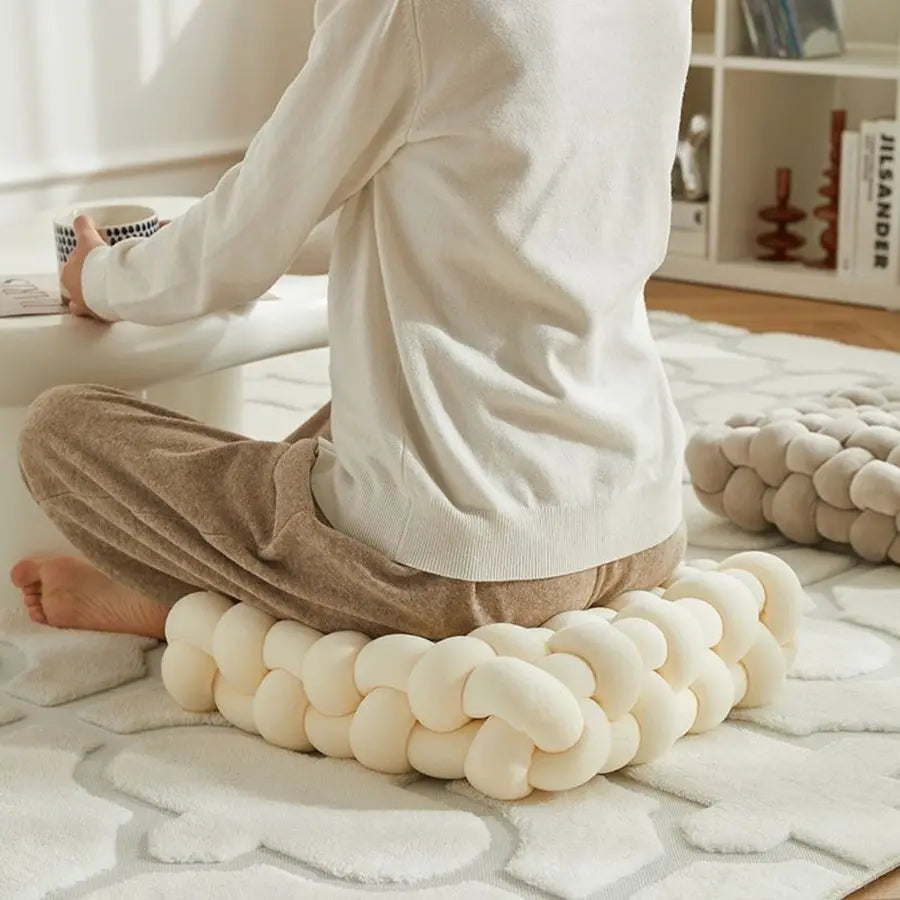 Woven Knot Pillow - Plush Decorative Throw Pillows for Versatile Use 0