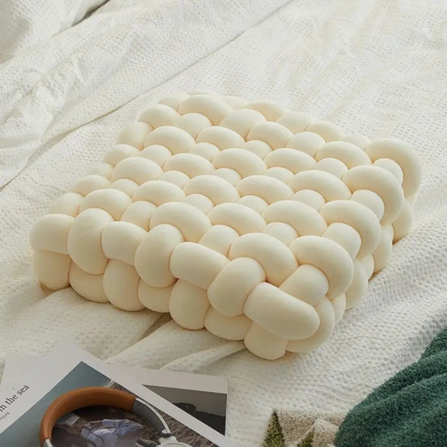 Woven Knot Pillow - Plush Decorative Throw Pillows for Versatile Use 1