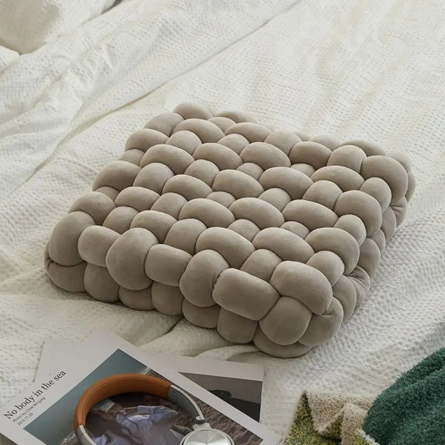 Woven Knot Pillow - Plush Decorative Throw Pillows for Versatile Use 2