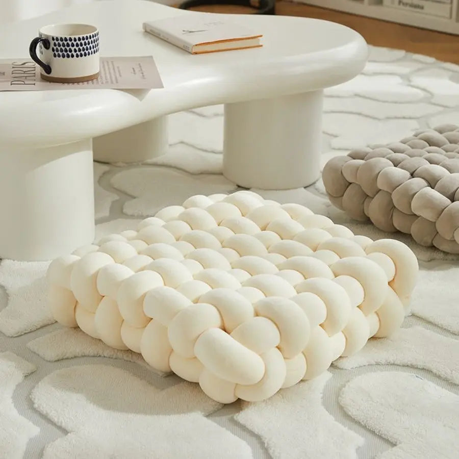 Woven Knot Pillow - Plush Decorative Throw Pillows for Versatile Use 5