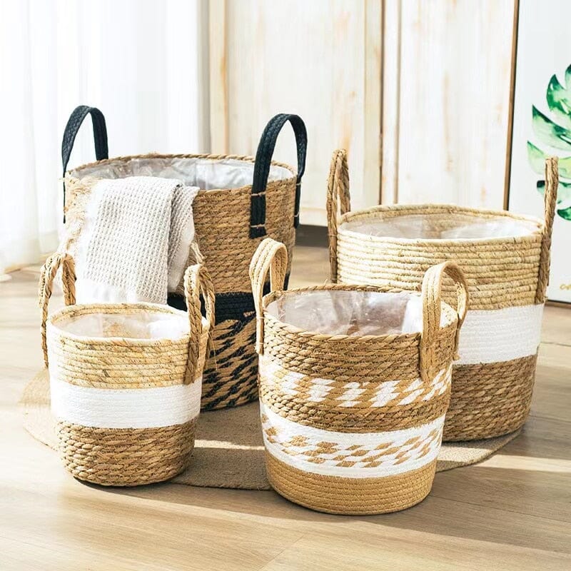 Woven Seagrass Storage Basket - Eco-Friendly Laundry Hamper for Organizing 7