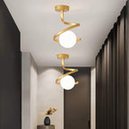 Wrought Iron Glass Ceiling Light - Dimmable LED for Elegant Ambiance 1