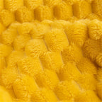 Yellow Plush Throw Blanket with Soft Waffle Weave – Lightweight, Breathable, and Machine Washable for Year-Round Comfort 5
