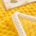 Yellow Plush Throw Blanket with Soft Waffle Weave – Lightweight, Breathable, and Machine Washable for Year-Round Comfort 6