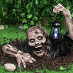 Zombie Garden Statue - LED Lantern Outdoor Sculpture for Spooky Decor 1