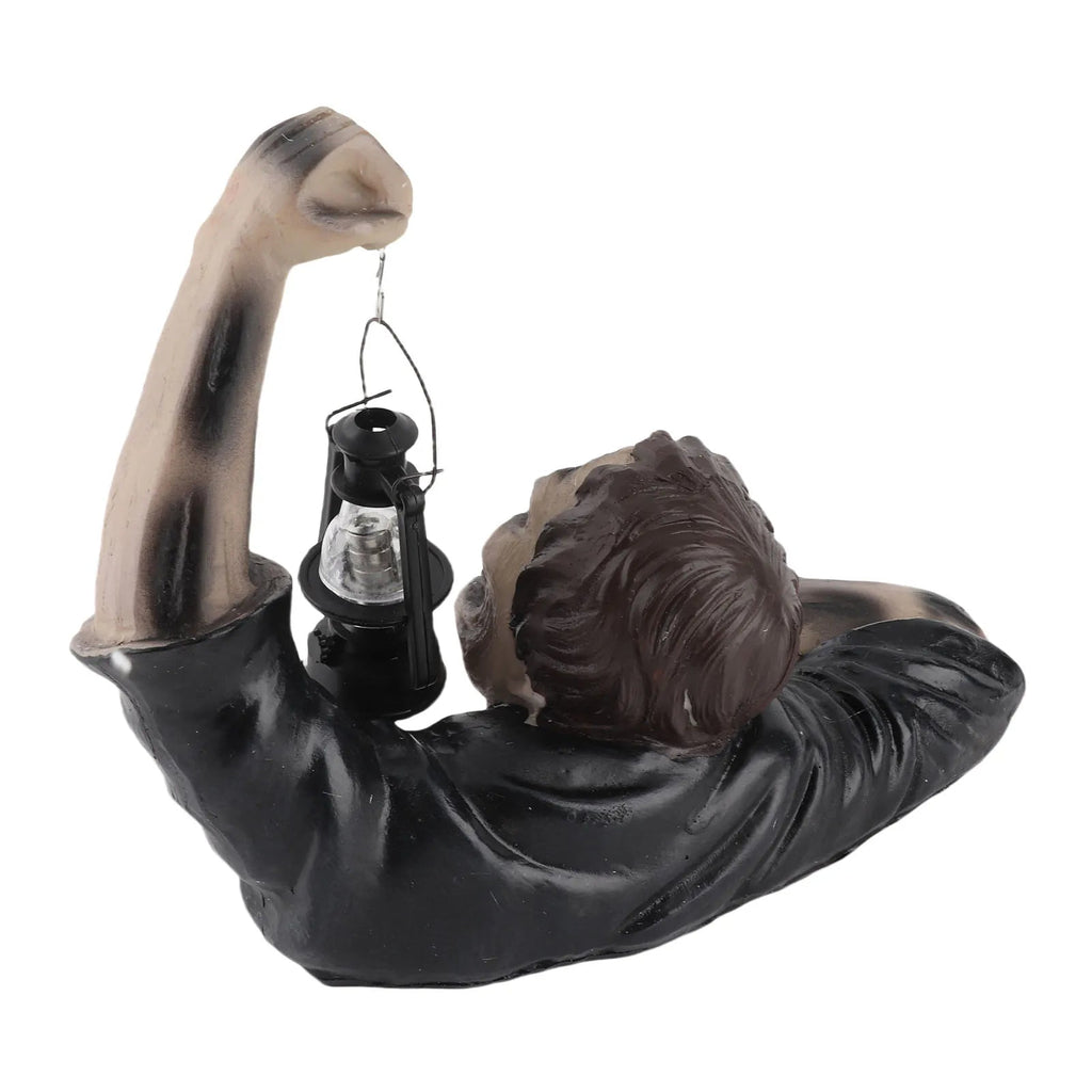 Zombie Garden Statue - LED Lantern Outdoor Sculpture for Spooky Decor 5