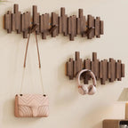 Modura Modern Wooden Coat Rack with Foldable Magnetic Wall Hooks 1