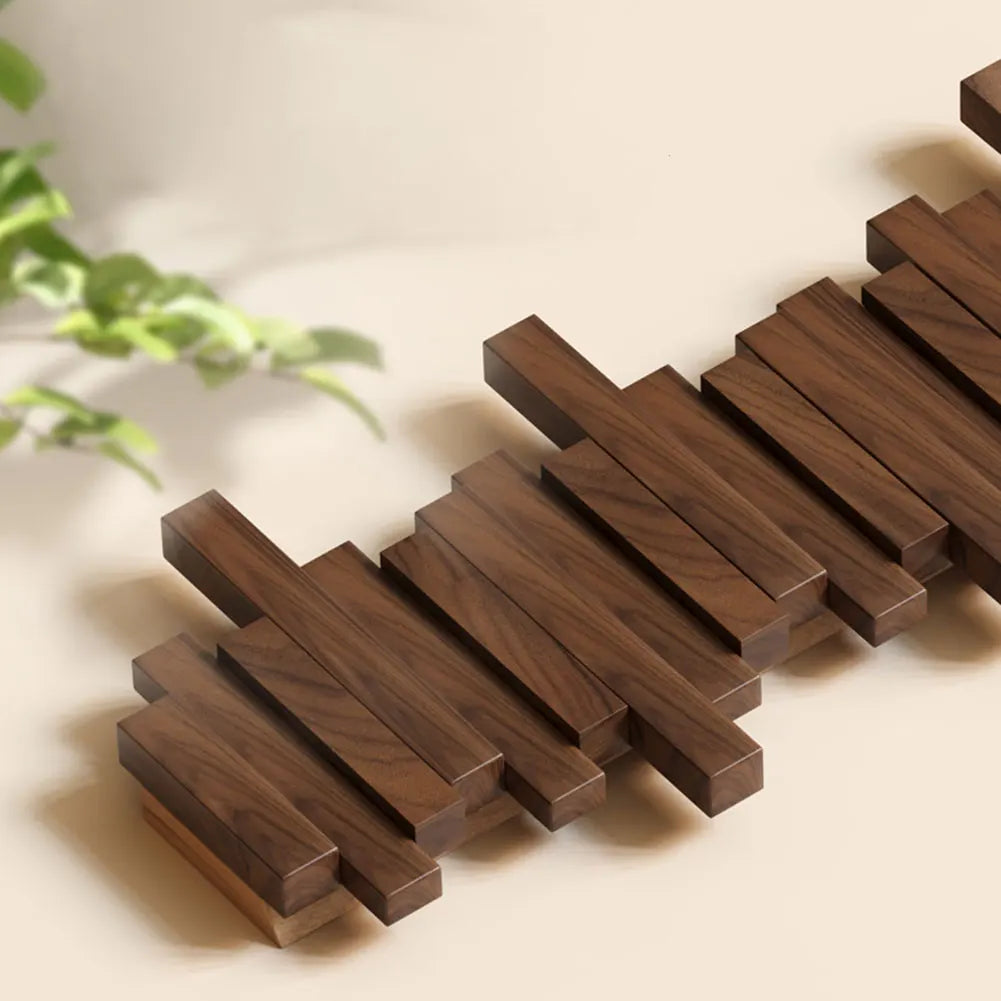 Modura Modern Wooden Coat Rack with Foldable Magnetic Wall Hooks 2