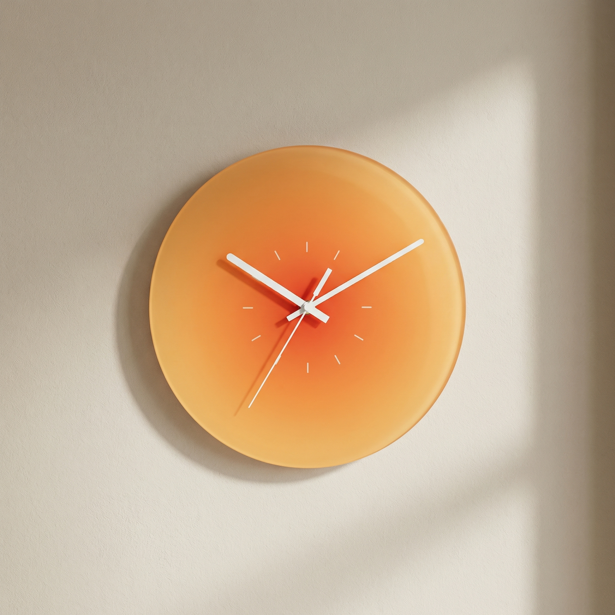 Silent Round Glass Wall Clock – Modern Minimalist Analog Wall Clock for Living Room, Bedroom & Kitchen