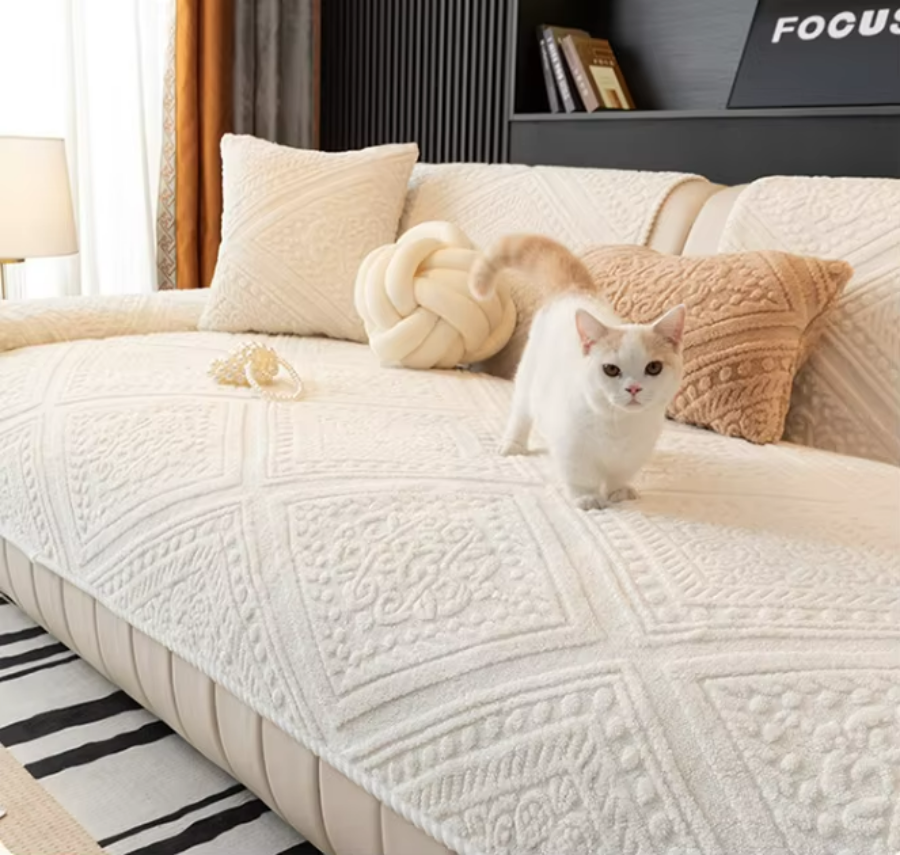 Sofa Cover Quilted Cotton Velvet Non Slip 3