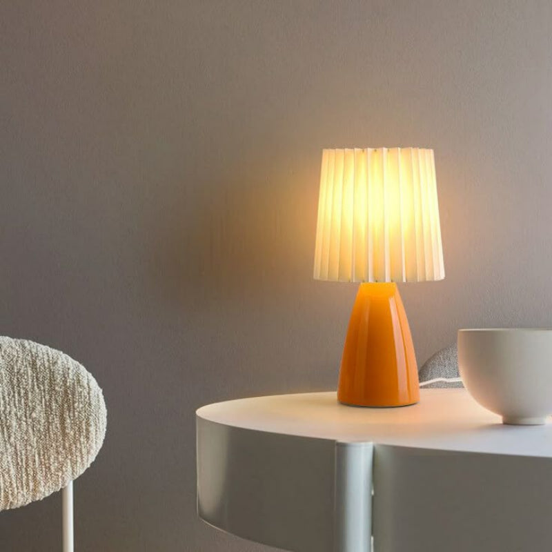 12 Inch Table Lamp - Dimmable USB Light with Modern Glass Base 010