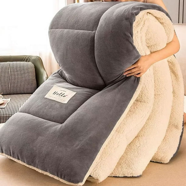 Luxury Winter Duvet with Double Flannel Fleece-Blanket-Homely Dreams-Gray-100x150cm-Homely Dreams
