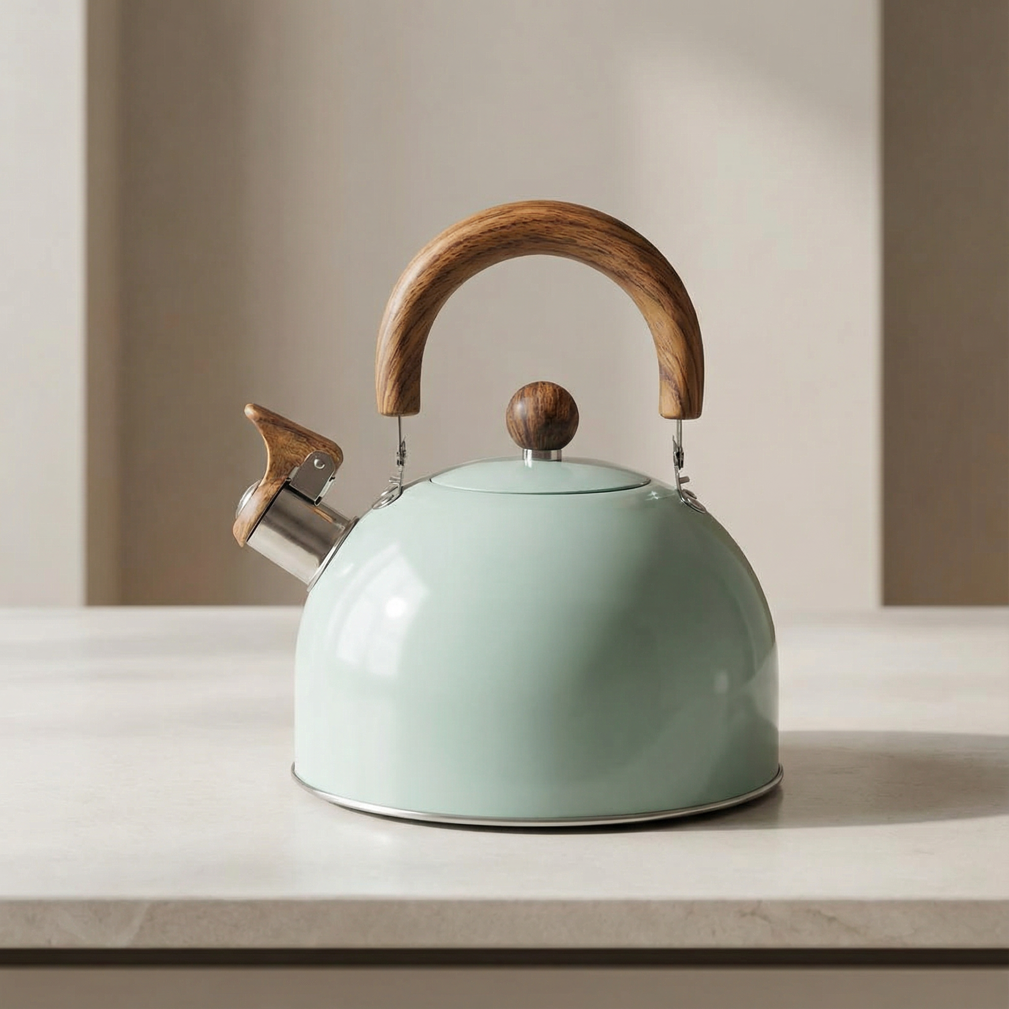 3L Stainless Steel Whistling Kettle with Ergonomic Heat-Resistant Handle for Quick Boiling