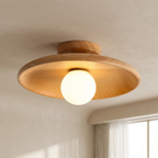 Flush Mount Ceiling Light LED Wood Shade 18 to 35 cm 110 to 240V