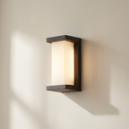 Modern wall-mounted light fixture on a neutral wall