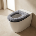 Toilet Seat Cover Plush and Leather Universal Fit Washable