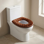 Toilet Seat Cover Plush and Leather Universal Fit Washable