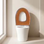Toilet Seat Cover Plush and Leather Universal Fit Washable