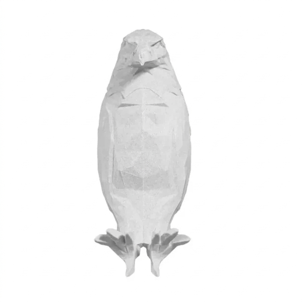 White bird-shaped object on a white background