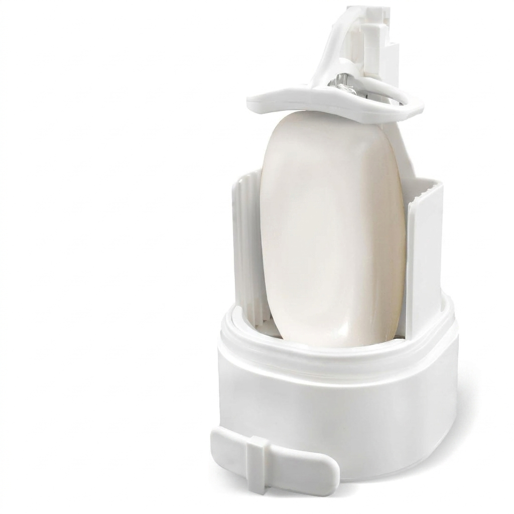 White plastic component on a white background
