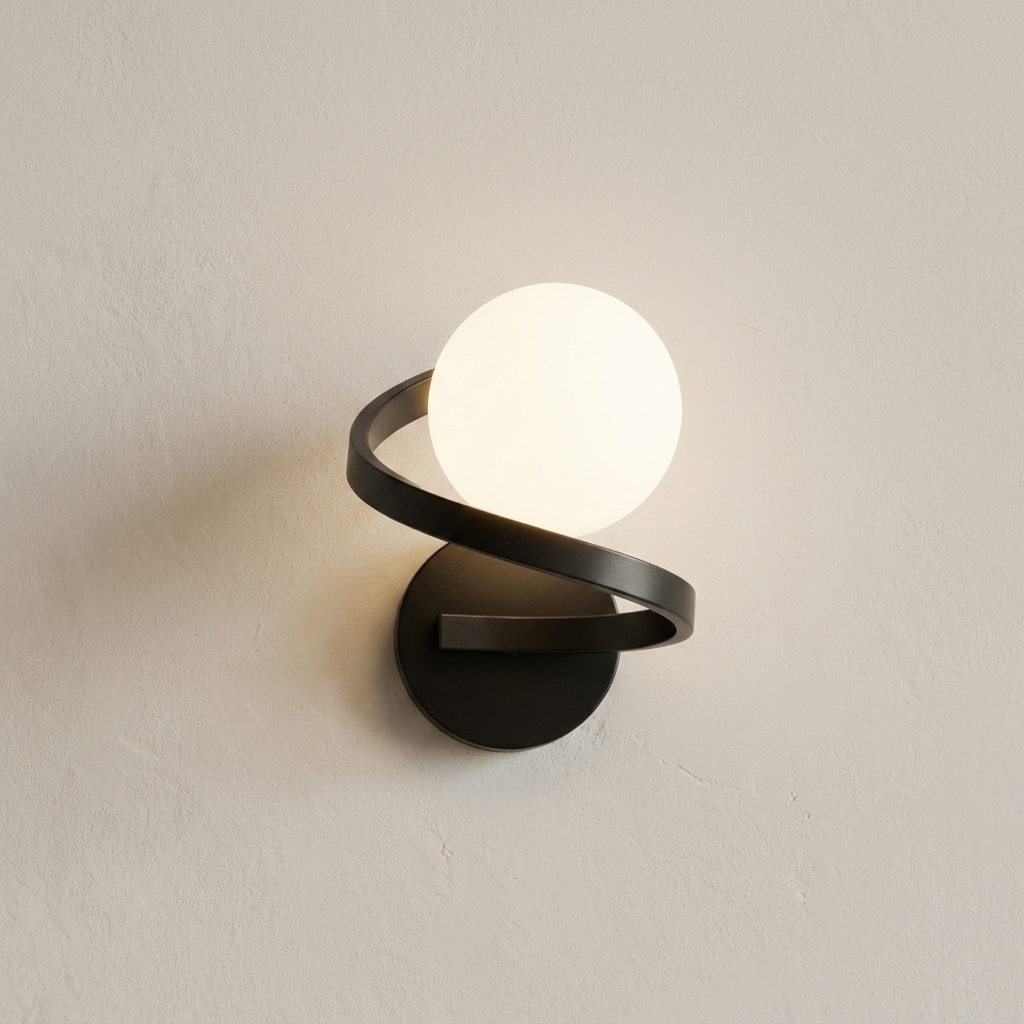 Modern wall light fixture on a plain wall