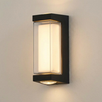 Modern wall-mounted outdoor light fixture on a neutral background