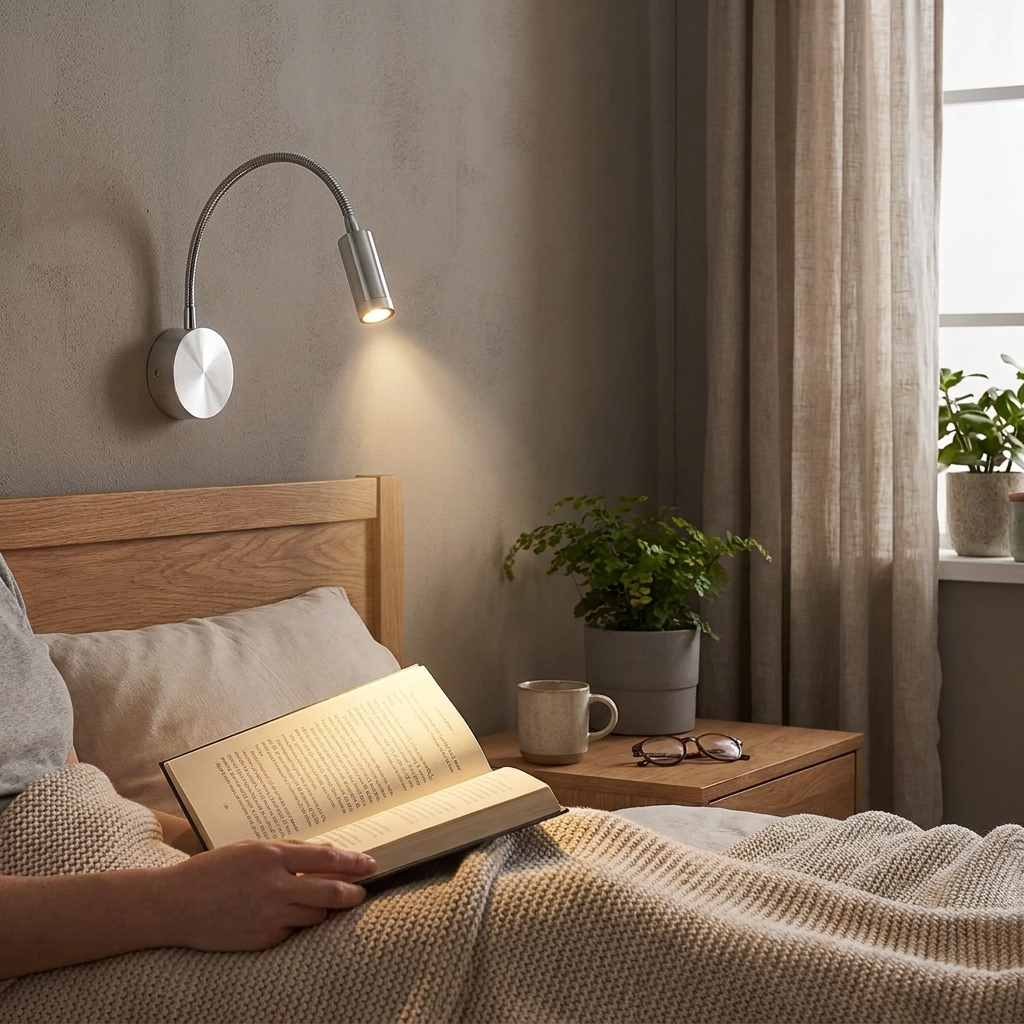 Gooseneck Wall Reading Light, 3W LED, Aluminum Body, 110–240V 1