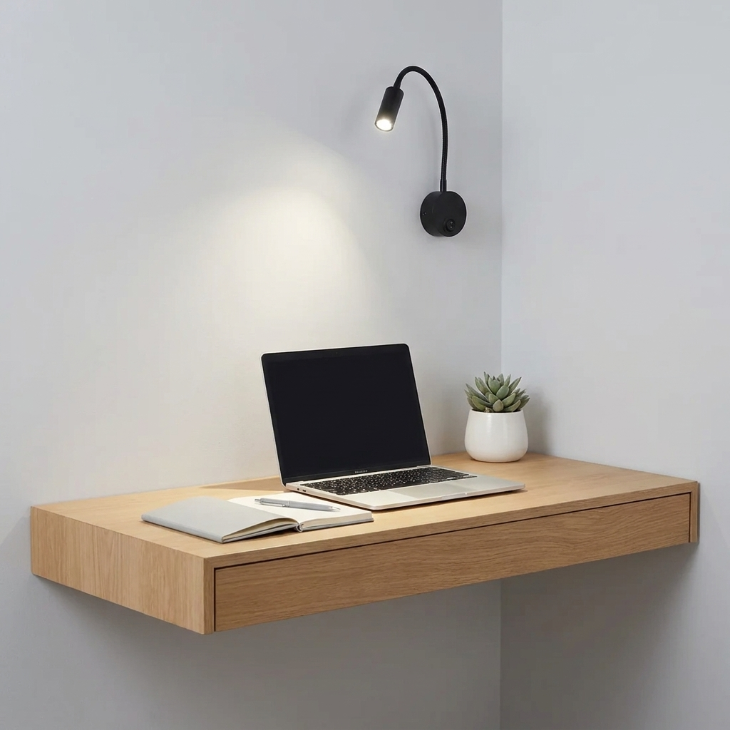 Gooseneck Wall Reading Light, 3W LED, Aluminum Body, 110–240V 2