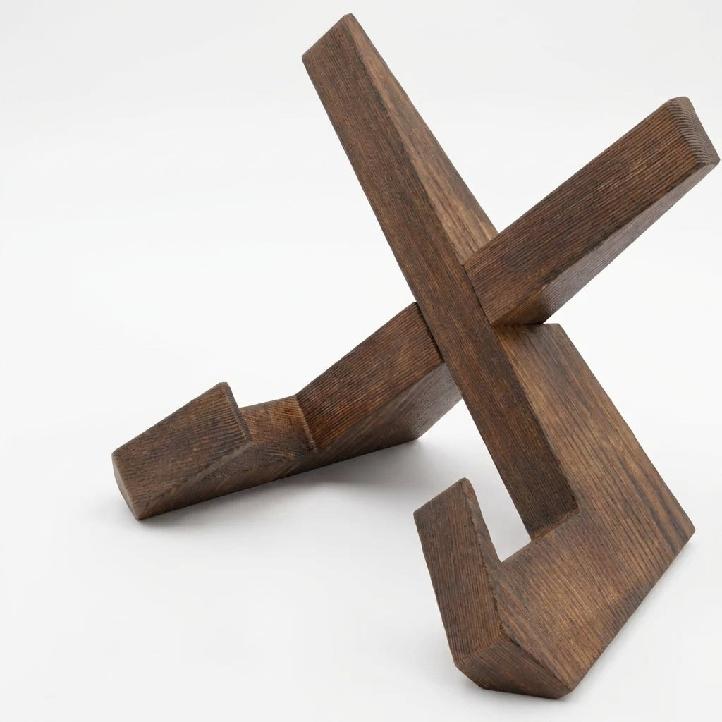 Wooden puzzle on a white background