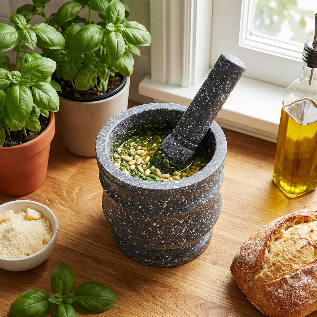 Mortar and Pestle Set - Durable Kitchen Essential for Spices