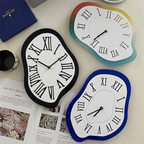 Modern Wall Clock Decor – Unique Irregular Acrylic Design in Black, Blue, and Multicolor – Artistic Timepiece for Home Interiors 1
