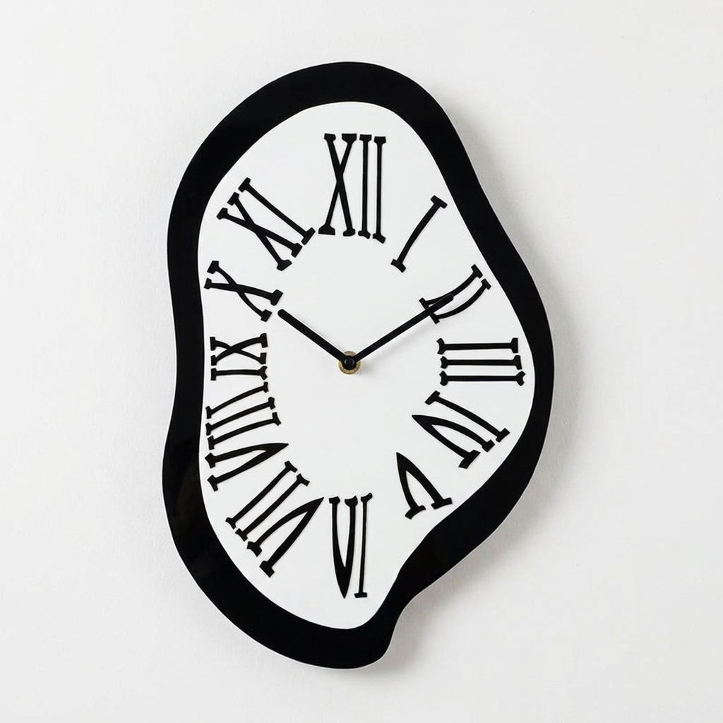 Modern Wall Clock Decor – Unique Irregular Acrylic Design in Black, Blue, and Multicolor – Artistic Timepiece for Home Interiors 6