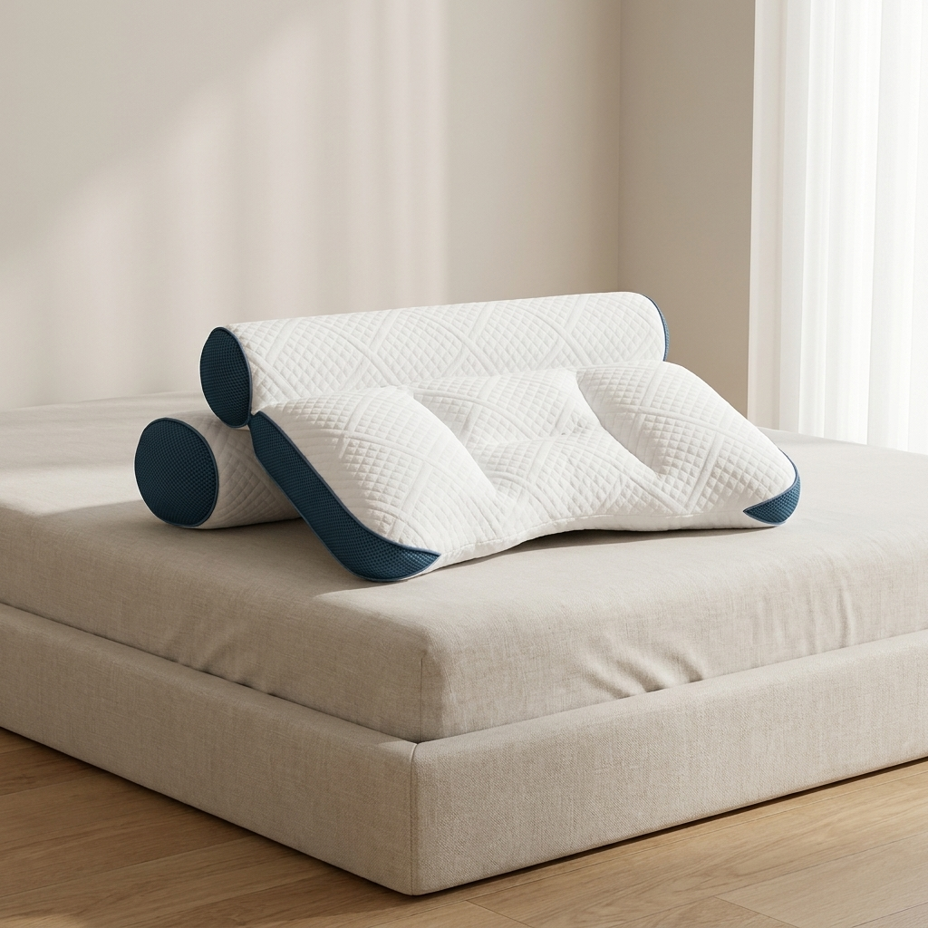 Pillow Goose Down Cotton Cover Ergonomic Contour Standard Size