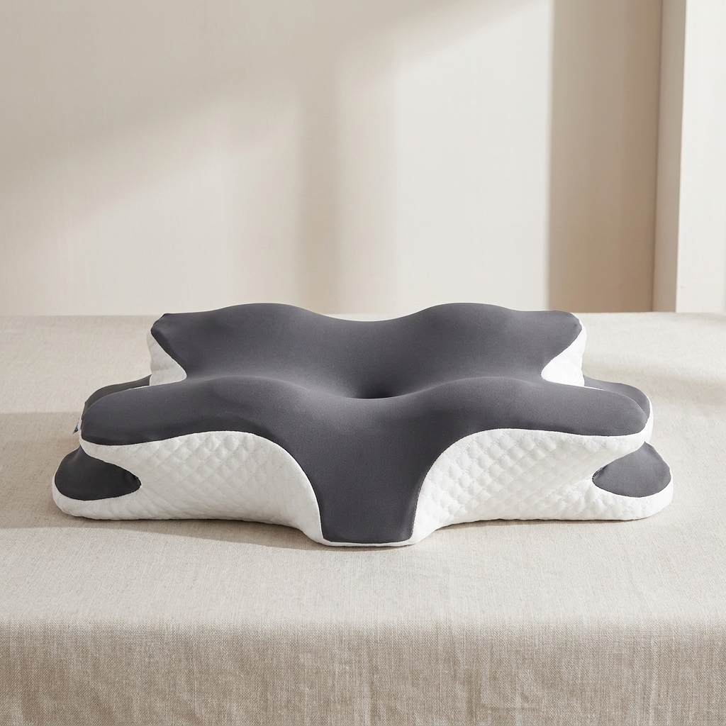 Memory Foam Pillow Adjustable Height Contoured Design Polyester Cover 2