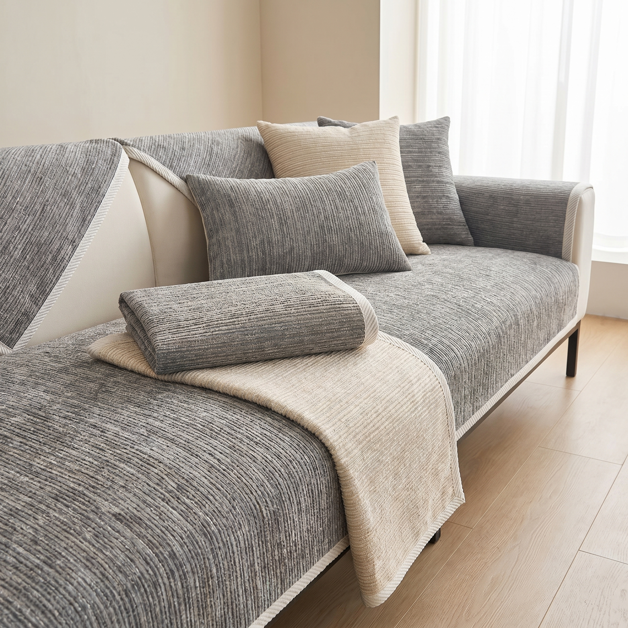 Scratch Resistant Sofa Cover, Recyclable Fabric, Machine Washable, Multiple Sizes